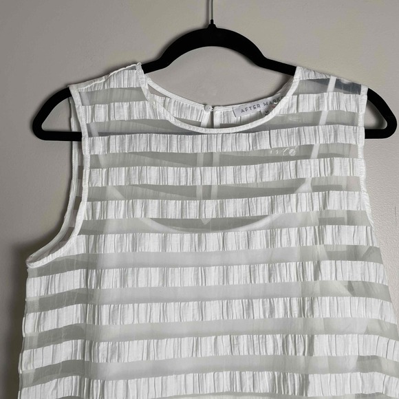 After Market Women's Cottage Core White‎ Organza A-Line Sleeveless Dress Medium - Picture 4 of 7